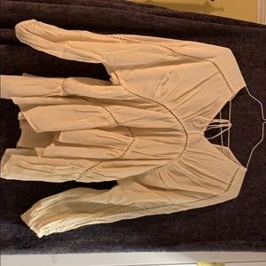 cream long-sleeve shirt